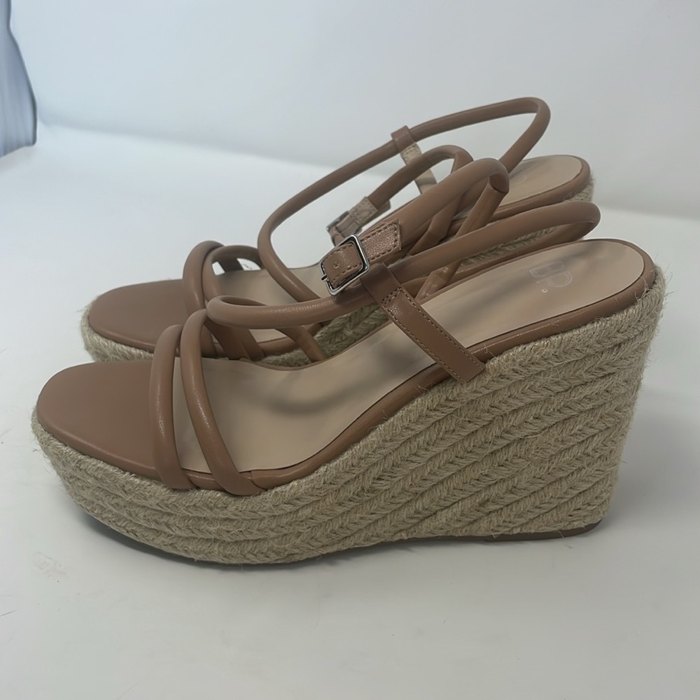 BP Nude Platform Heel Espadrille Sandals Size 8.5 Excellent Condition - Picture 7 of 13